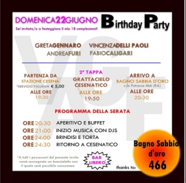 Birthday Party Bagno Sabbia D'oro