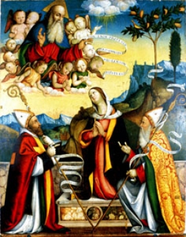 Girolamo Marchesi La Concezione con i santi Agostino e Anselmo