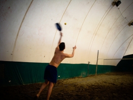 Beach tennis in piazza a Forlì