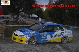 Simone ed Angelo Campedelli in azione con la Mitsubishi Lancer della Tecno Junior Team 