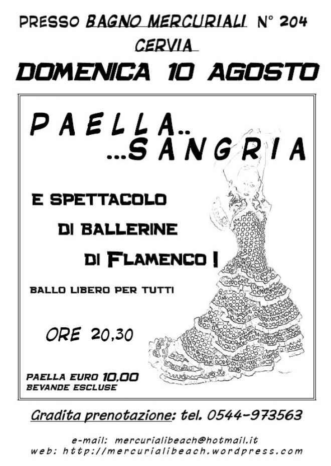 Paella e Sangria al Bagno Mercuriali Cervia