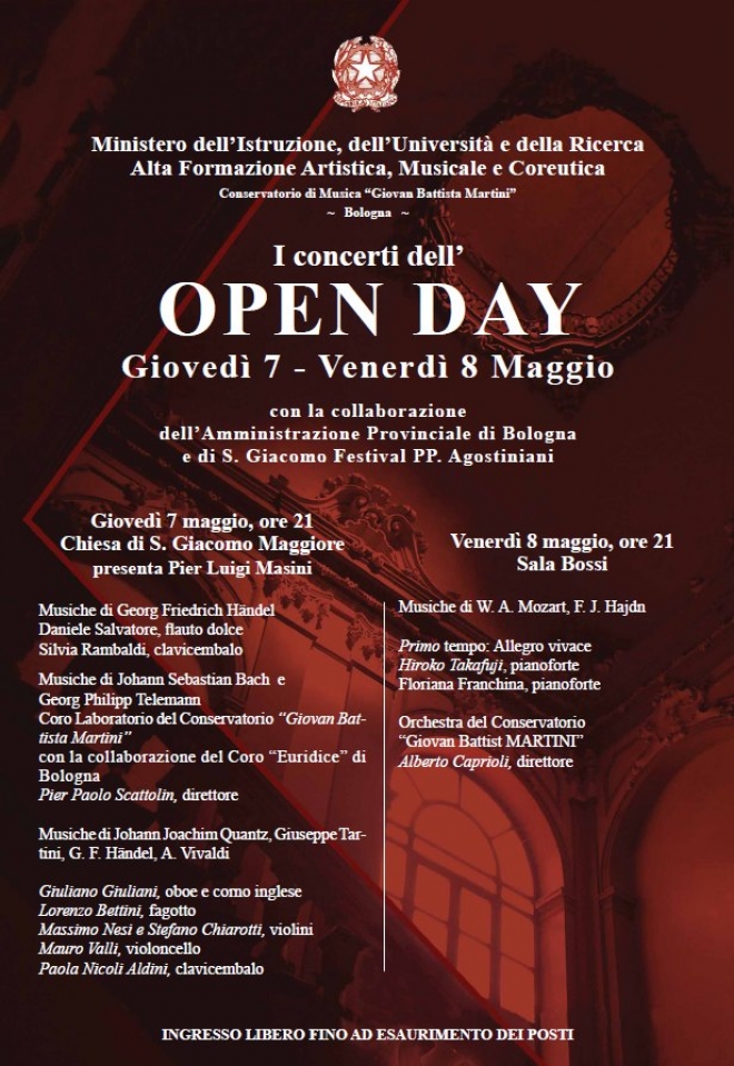 Open Day Conservatorio di Bologna Open Day Conservatorio di Bologna