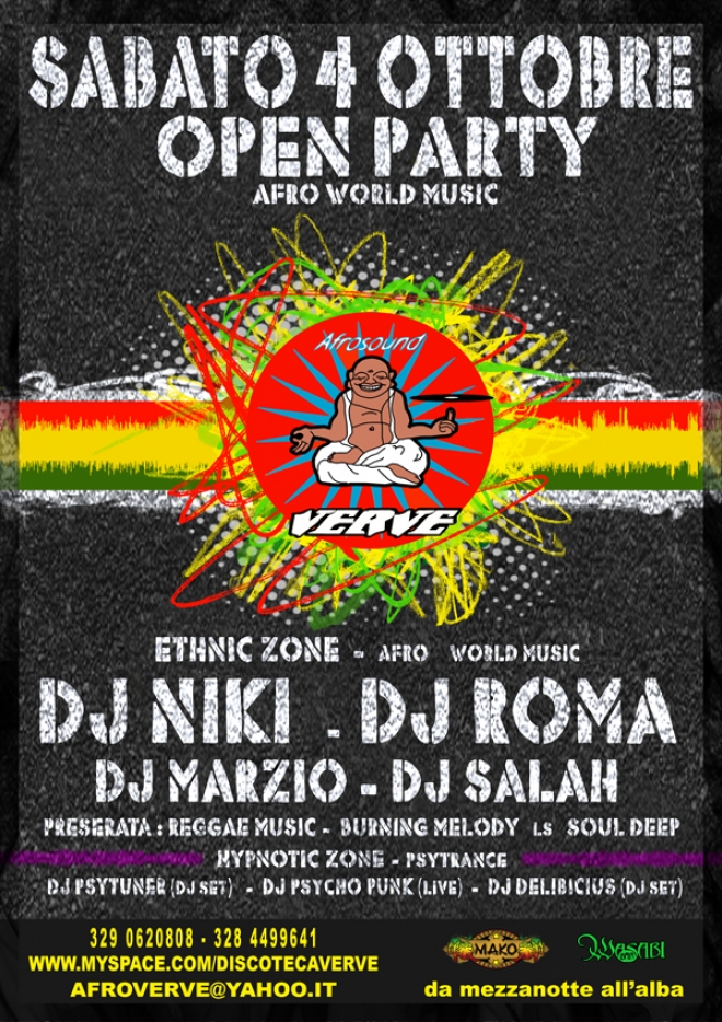 Open Party Discoteca Verve