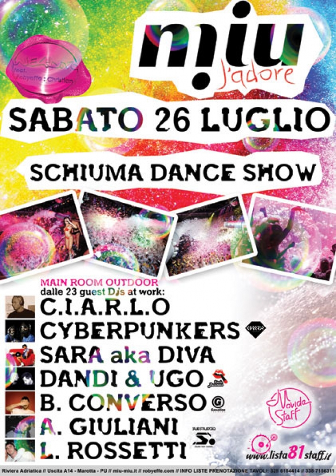 Schiuma Dance Show al Miu J'Adore di Marotta