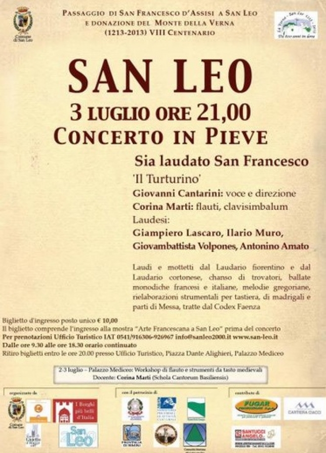 San Leo Concerto Sia Laudato San Francesco San Leo Concerto Sia Laudato San Francesco